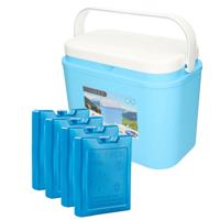 Excellent Houseware koelbox kunststof blauw 10 liter met 4x koelelementen