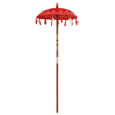 Balinese Parasol Anders Rood x 260 cm Katoen en massief hout
