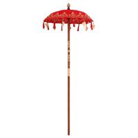 Balinese Parasol Anders Rood x 260 cm Katoen en massief hout