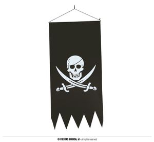 Piraten Banner Schedel & Zwaarden (40x80cm)