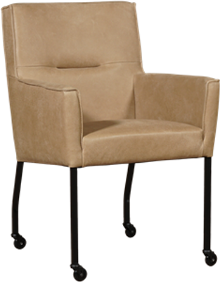 Taupe leren moderne eetkamerstoel Lucky - Kenia Leer Taupe (taupe leer)
