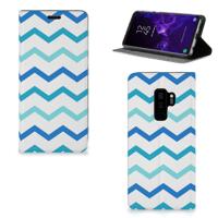 Samsung Galaxy S9 Plus | Hoesje met Magneet | Zigzag Blauw
