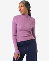 HEMA Dames T-shirt Charlie pointelle paars (paars)