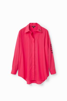 Oversized blouse met gezichten - RED - S/M