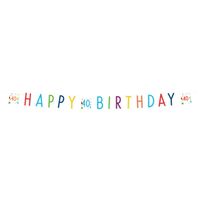 Letterbanner 40 Jaar Happy Birthday Confetti - thumbnail