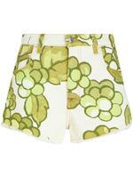 ETRO short en jean à imprimé Berry - Vert