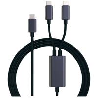 ROLINE USB type C split oplaadkabel, C - 2x C, M/M, max. 100W, zwart, 1,85 m