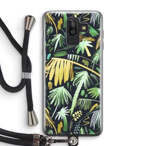 Tropical Palms Dark: Samsung Galaxy J8 (2018) Transparant Hoesje met koord