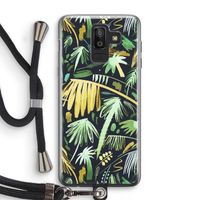 Tropical Palms Dark: Samsung Galaxy J8 (2018) Transparant Hoesje met koord