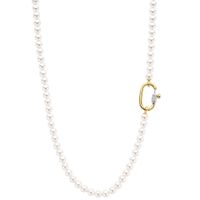 TI SENTO-Milano 3980PW Ketting zilver-zirconia-parel goudkeurig-wit 6 mm 90 cm - thumbnail