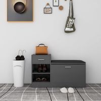 VidaXL Schoenenbank 94,5x31x57 cm bewerkt hout grijs