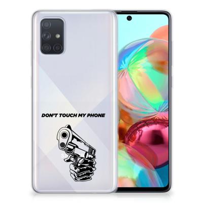 Samsung Galaxy A71 Silicone-hoesje Gun Don't Touch My Phone Samsung Galaxy A71 Silicone-hoesje Gun Don't Touch My Phone