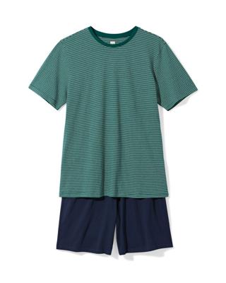 HEMA Herenshortama Jaap jersey strepen donkergroen (donkergroen)