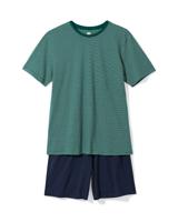 HEMA Herenshortama Jaap jersey strepen donkergroen (donkergroen)