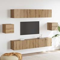 Tv-meubelset 6 pcs Ambachtelijk oud 80 x 30 x 30 cm