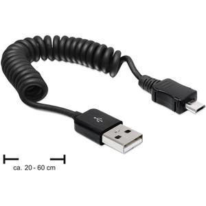 Delock USB-kabel USB 2.0 USB-A stekker, USB-micro-B stekker 0.6 m Zwart 83162