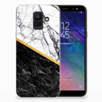 Samsung Galaxy A6 (2018) | TPU | Siliconen hoesje | Marmer Wit Zwart - Origineel Cadeau Man