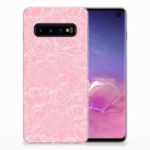 Samsung Galaxy S10 TPU Case White Flowers