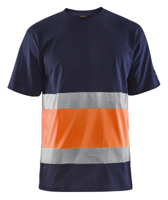 Blåkläder T-Shirt High-Vis 33871030 | Marineblauw/Oranje | Maat L - 7330509616253