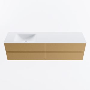 MONDIAZ VICA 180cm badmeubel onderkast Oro 4 lades. Wastafel CLOUD links 1 kraangat, kleur Talc.