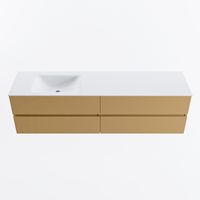 MONDIAZ VICA 180cm badmeubel onderkast Oro 4 lades. Wastafel CLOUD links 1 kraangat, kleur Talc.