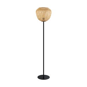 EGLO Dembleby Vloerlamp - E27 - 150 cm - Zwart/Natuur