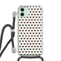 Hartjes: iPhone 11 Transparant Hoesje met koord