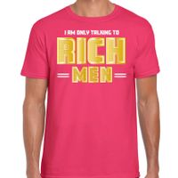 Foute party t-shirt voor heren - Gold digger - roze - carnaval/themafeest - thumbnail