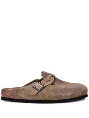 Birkenstock chaussons Boston en daim - Tons neutres