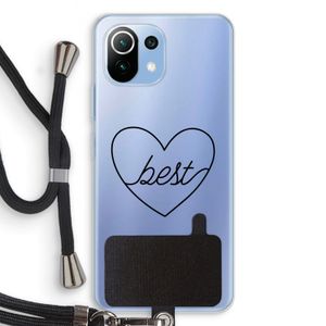 Best heart black: Xiaomi Mi 11 Lite Transparant Hoesje met koord