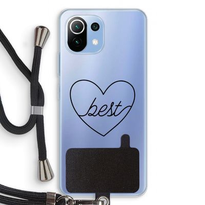 Best heart black: Xiaomi Mi 11 Lite Transparant Hoesje met koord