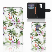 Huawei Honor 6X Telefoonhoesje met Pasjes Flamingo Palms - thumbnail
