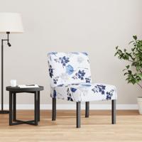 Stoel gebloemd stof blauw