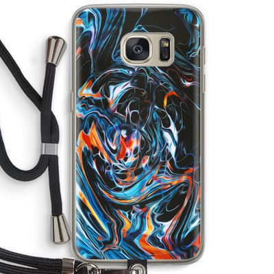 Black Unicorn: Samsung Galaxy S7 Transparant Hoesje met koord