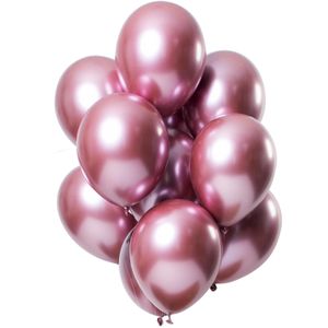 Chrome ballonnen Spiegeleffect Roze Premium 33cm - 12st