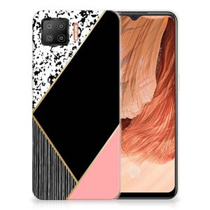 OPPO A73 4G TPU Hoesje Zwart Roze Vormen