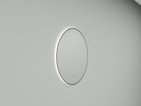 Wiesbaden Novi ronde spiegel met LED, dimbaar 80 cm mat zwart