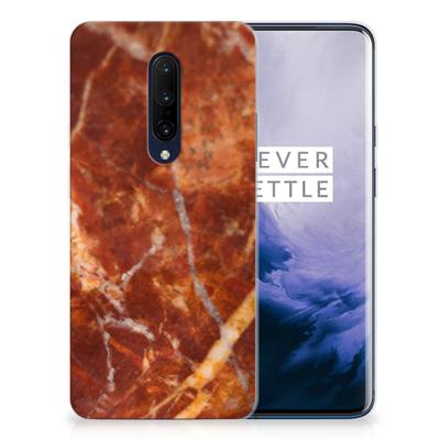 OnePlus 7 Pro | TPU | Siliconen hoesje | Marmer Bruin