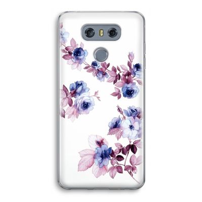 Waterverf bloemen: LG G6 Transparant Hoesje