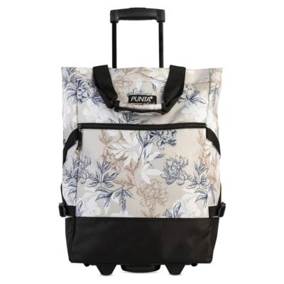 Punta Wheel Trolley Shopper Leafs Zand/Zwart