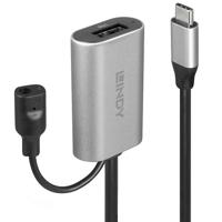 LINDY USB-kabel USB 3.2 Gen1 (USB 3.0 / USB 3.1 Gen1) USB-C stekker, USB-A bus 5.00 m Zwart, Grijs 43270