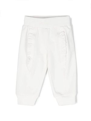 Monnalisa pantalon de jogging à volants - Blanc