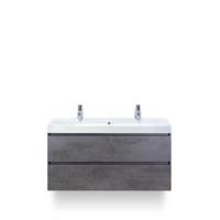Maxx XL Badmeubelset 120 cm - Beton Antraciet - Wastafel Just Enkel 2 kraangaten