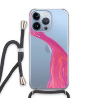Paarse stroom: iPhone 13 Pro Transparant Hoesje met koord