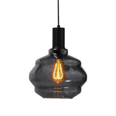 Masterlight Hanglamp zwartPorto met Ball smoke glas - Ø 24cm - 2710-05-05-3