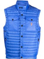 Moncler Grenoble gilet matelassée à patch logo - Bleu