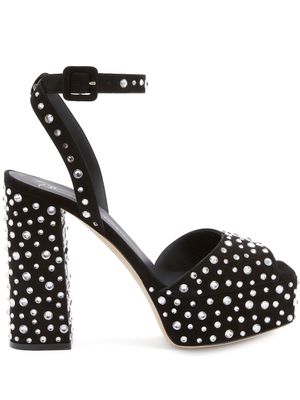 Giuseppe Zanotti sandales New Betty Sparkle à plateforme 120 mm - Noir