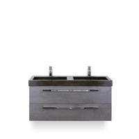 Seville Badmeubelset 120 cm - 2 laden Beton Antraciet - Wastafel Lucca Dubbel
