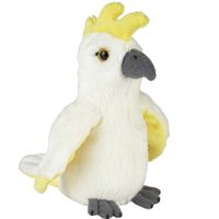 Pluche knuffel dieren Kaketoe vogel van 15 cm