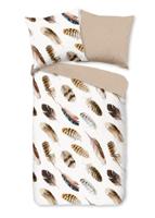 Good Morning Dekbedovertrek "veren" - Zand - (155x220 cm) - Katoen